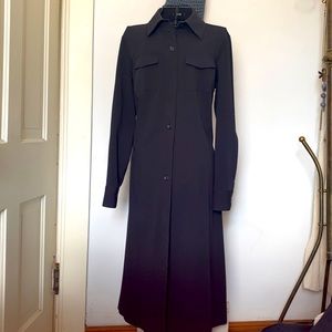 Like new! Black long sleeve button up dress/light overcoat